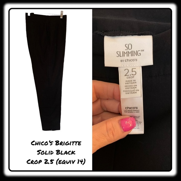 Chicos Brigitte solid black “so slimming” crop length 2.5 (equiv sz 14). - Picture 1 of 7